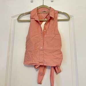 Jack Willis Sleeveless Pink Button-Up Tie-Back Top size US 6/UK 10